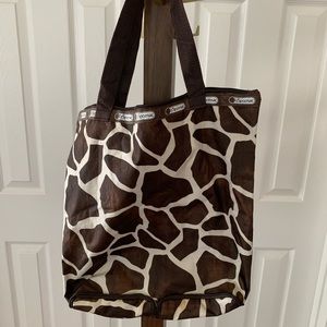 Lesportsac Foldable Shopping Tote - Giraffe Print